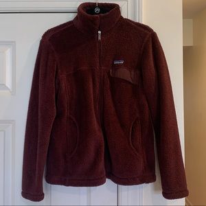 Patagonia Maroon Fleece Fuzzy Zip Up